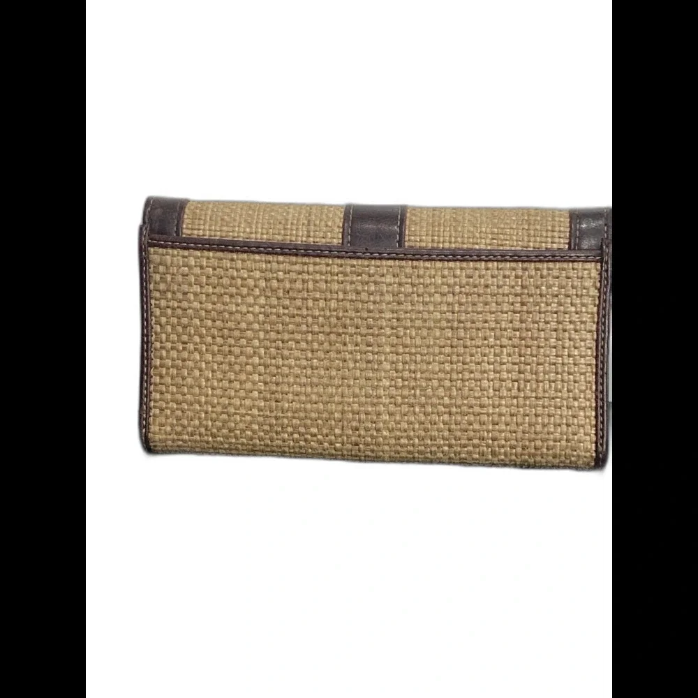 Weaved Leather Trifold Silver tone Hardware Wallet Unbranded - Picture 2 of 6